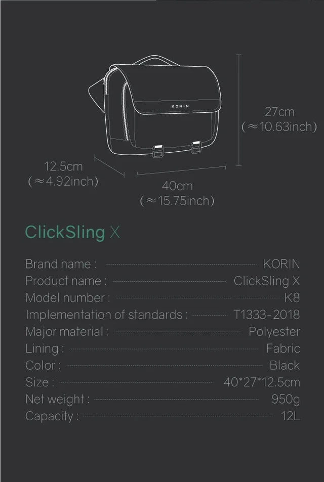 ClickSling X Korin Design クリックスリングX コリンデザイン　ショルダーバッグ　斜めがけ