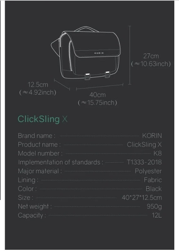 ClickSling X Korin Design クリックスリングX コリンデザイン　ショルダーバッグ　斜めがけ