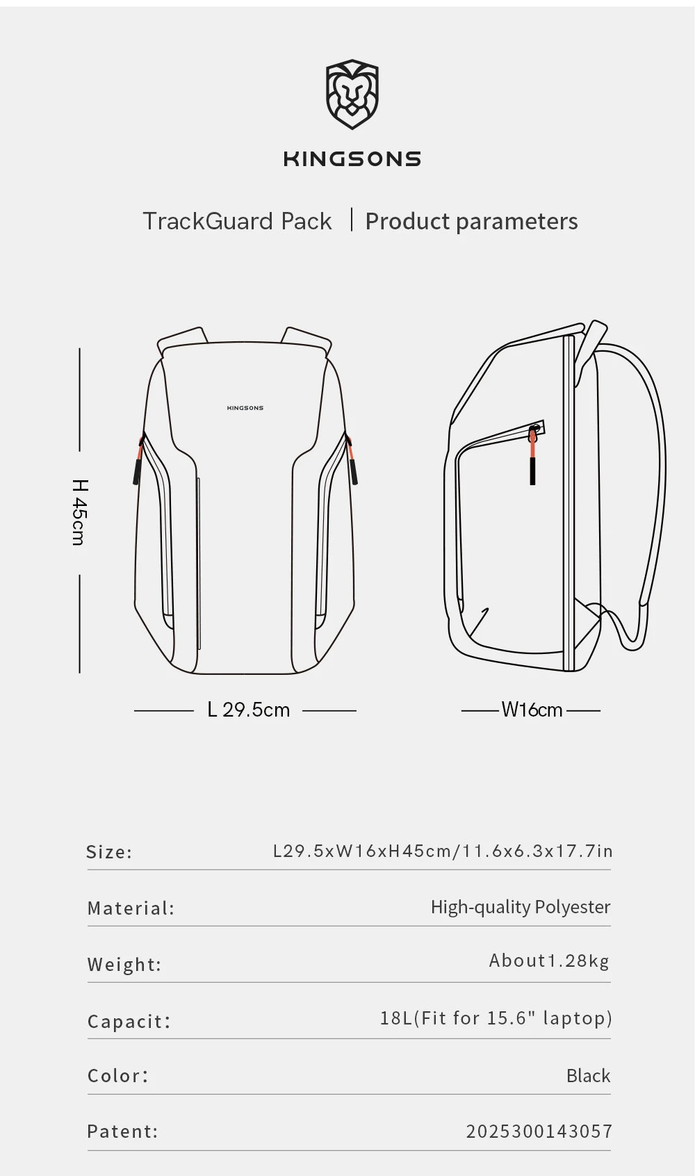TrackGuard Pack KINGSONS トラックガードパック キンソン リュック バックパック