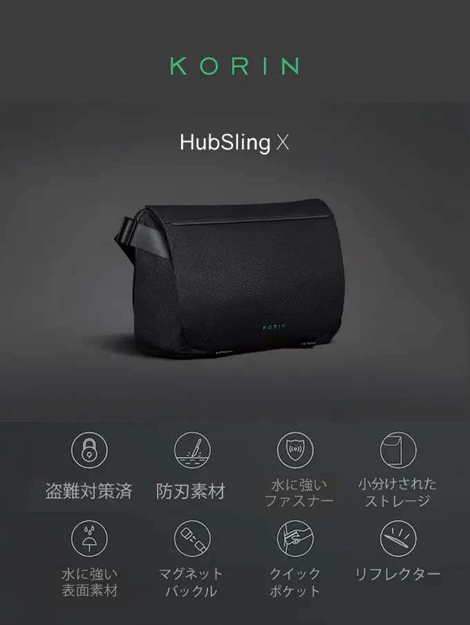 HubSling X Korin Design ハブスリングX コリンデザイン ショルダーバッグ 斜めがけ